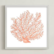 "Painted Coral" - Art Print in Coral by Natalie Groves - Framed