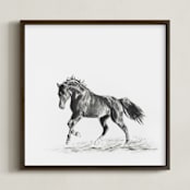 "Horse Study 2" - Art Print in original charcoal by Ramnik Velji - Framed