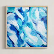 "Turbulent Blues" - Art Print in Turquoise by Nicoletta Savod - Framed