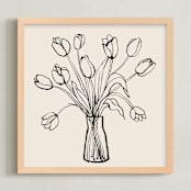 "tulips drawing" - Art Print in Cotton by Cass Loh - Framed
