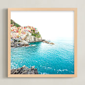 "Above the Sea" - Art Print in Mediterranean Aqua by Molly Goodman - Framed