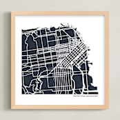 "Filled Map: Custom Print" - Custom Print in Midnight Blue by Minted - Framed