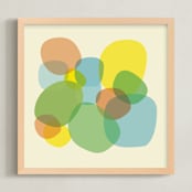 "Organics_2-01" - Art Print in powdery pastels by Alain Castoriano - Framed