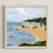 "The Cliffs" - Art Print in Blue Crystal by Stick and Petal - Framed