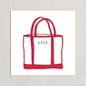 "Name Tote: Custom Print" - Custom Print in Lobster by Erika Firm - Unframed