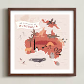 "Animals of Australia" - Art Print in Copper by Kamala Nahas - Framed