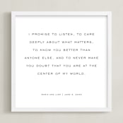 "Your Vows: Square Orientation Custom Print " - Custom Print in Deep Gray by Minted - Framed