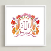 "Your Wedding Crest: Custom Print" - Custom Print in Fall by Pink House Press - Framed