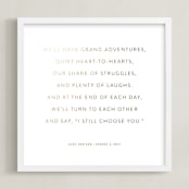 "Your Vows: Square Orientation Custom Foil Print" - Custom Foil Print in Gold by Minted - Framed