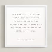 "Your Vows: Square Custom Letterpress Print " - Custom Letterpress Print in Warm Gray by Minted - Framed