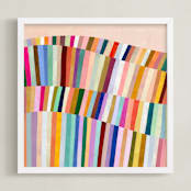 "All the Colors 1" - Art Print in Vintage Pink by melanie mikecz - Framed