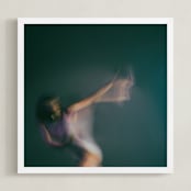 "Don't Go" - Art Print in Teal by Derick W Daily - Framed