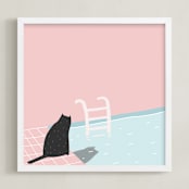 "pool series - two" - Art Print in millenial pink by Katja Ja - Framed