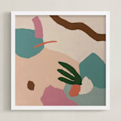 "Ground" - Art Print in Blush by FERNANDA MARTINEZ - Framed
