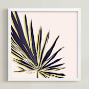 "Palm Study #1" - Art Print in blush by Cindy Lackey - Framed
