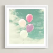 "Rose of the Winds" - Art Print in Turquoise Sky by Caroline Mint - Framed