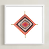 "Ojo" - Art Print in Salmon by Yours Madly - Framed