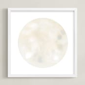"Full Moon One" - Art Print in Golden Light by Emily Magone - Framed