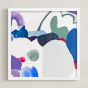 "Papers No. 28.3" - Art Print in Fresh Blue by Erin McCluskey Wheeler - Framed