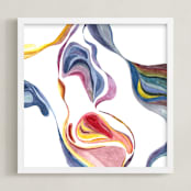 "Flow in colors" - Art Print in rainbow by XL - Framed
