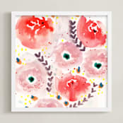 "Wildflower Bundle" - Art Print in Blush by Lindsay Megahed - Framed