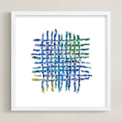 "Tidal Dance" - Art Print in Tidal Blue by Becky Kisabeth Gibbs - Framed