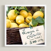 "Limoni di Levanto" - Art Print in Lemon Yellow by Three Kisses Studio - Framed