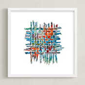 "Sundown in August" - Art Print in Turquoise Sea by Becky Kisabeth Gibbs - Framed