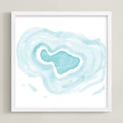 "Maui Love" - Art Print in ocean aquamarine by White Lemon Designs - Framed