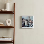 "Looking Downtown" - Art Print in grey blue by Hadas Tal - In a Room
