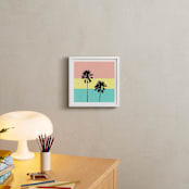 "Palm Tree Silhouette" - Art Print in sunshine by Cass Loh - In a Room