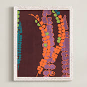 "Stonefeather Fern" - Art Print in orange glow by Eva Marion - Framed