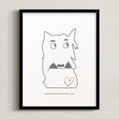 "Your Drawing: Portrait Custom Letterpress Print" - Custom Letterpress Print in Black by Minted - Framed