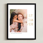 "Best Mom Ever" - Foil Framed Photo in Gold by seulghi - Framed