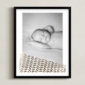 "Hand Painted Chevron" - Personalized Foil-Pressed Art Print in Gold by Aspacia Kusulas - Framed
