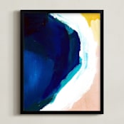 "Rincon" - Art Print in pacific blue by Jenny Partrite - Framed