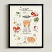 "Illustrated recipe of gazpacho" - Art Print in Colorful by Rosana Laiz Blursbyai - Framed