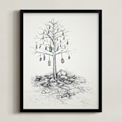 "Time Capsule" - Art Print in Glass Blue by Cynthia Oswald - Framed