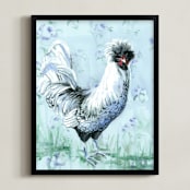 "Francis Blue" - Art Print in French Blue by Rebecca Weller - Framed