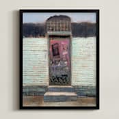 "Bedford Avenue" - Art Print in mint green by Hadas Tal - Framed