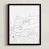 "Let Them Eat Cake" - Art Print in White Icing by Nicole Simms - Framed