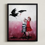 "Friends Indeed" - Art Print in Inner Peony by Jamie Peterson - Framed