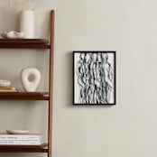 "Turn, Abstract Charcoal drawing" - Art Print in Black & White by Kathleen Ney - In a Room