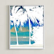 "Key Largo" - Art Print in Nautical Blue by Jonathan Brooks - Framed