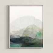 "Finding Balance No. 1" - Art Print in Emerald by Karen Kardatzke - Framed