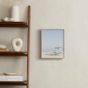 "The Pastel Blue Lifeguard House" - Art Print in Pastel blue by Caroline Mint - In a Room