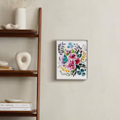 "Watercolor Botanicals2" - Art Print in pink peony by Stick and Petal - In a Room