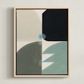"KissKiss" - Art Print in Seafoam Blue by Christina Flowers - Framed Canvas
