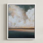 "Reunion 1" - Art Print in Peach by Mya Bessette - Framed Canvas