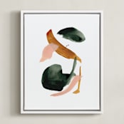 "Calm Forest No.18" - Art Print in Forest Green by Cait Courneya - Framed Canvas